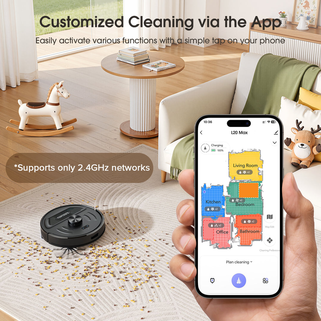 Customized Cleaning via the App
Easily activate various functions with a simple tap on your phone