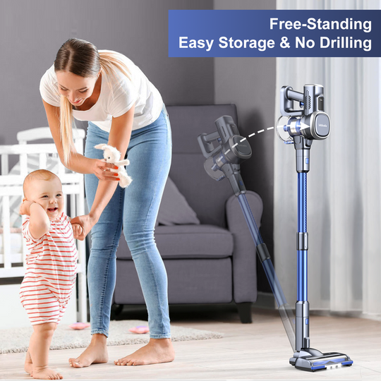 Lightweight self-standing lubluelu 202 cordless vacuum for whole-home cleaning