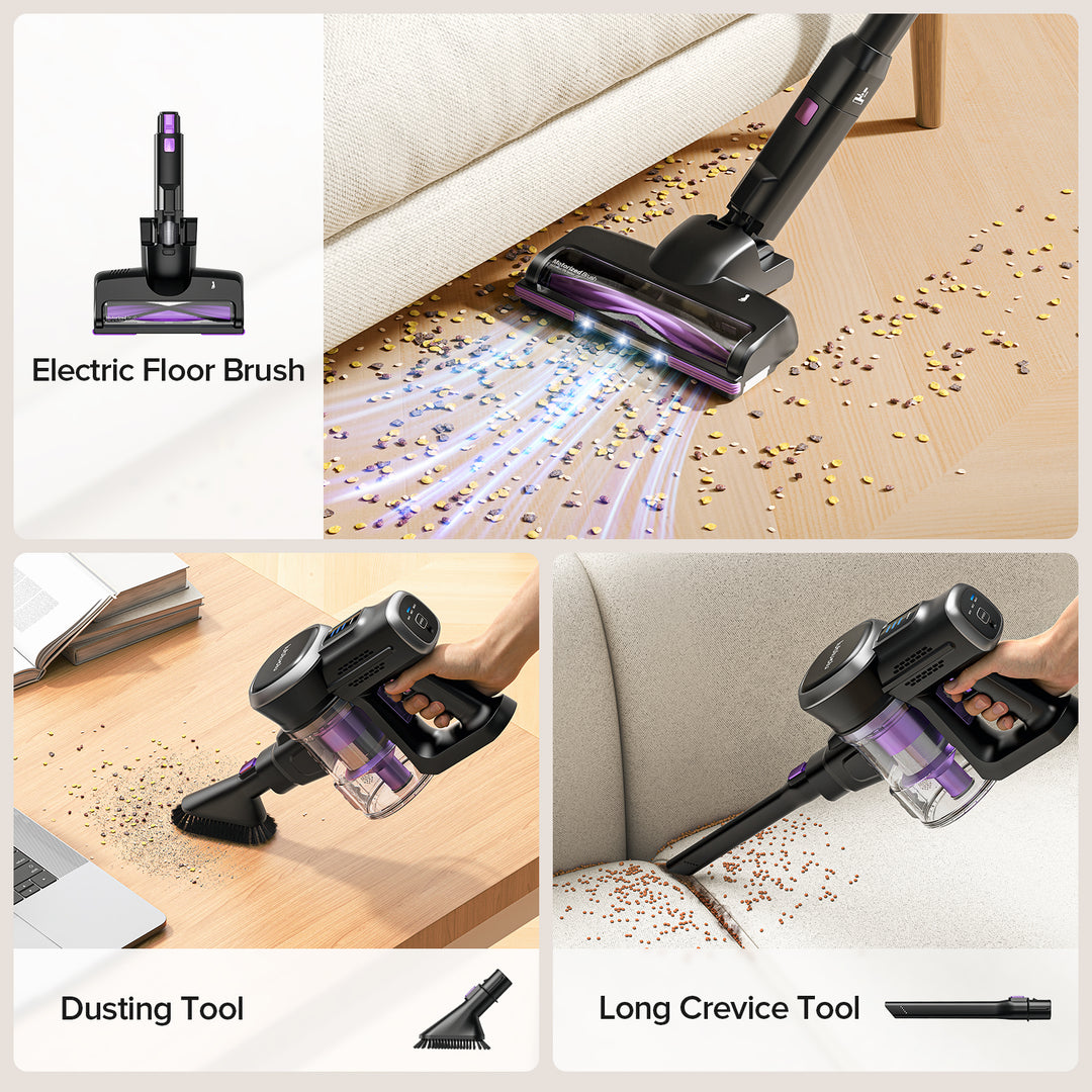 Lightweight self-standing lubluelu 202 cordless vacuum for whole-home cleaning