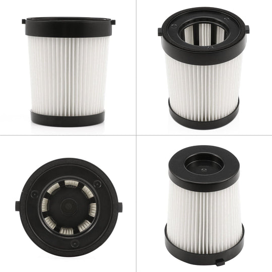 A set of four HEPA filters designed for the lubluelu 202 vacuum cleaner, displayed in different angles showing the filters and their components.