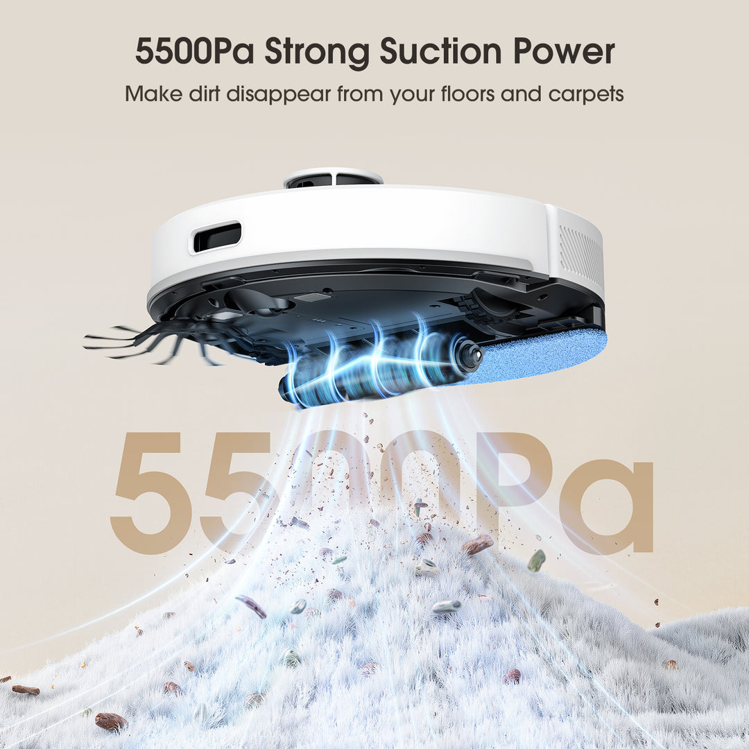 5500Pa Strong Suction Power
Make dirt disappear from your floors and carpets