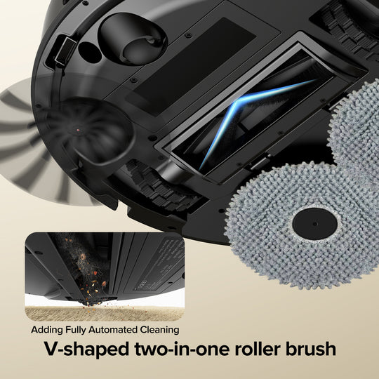 V-shaped two-in-one roller brush