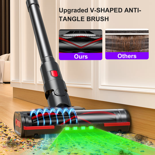 Upgraded V-SHAPED ANTI-
TANGLE BRUSH