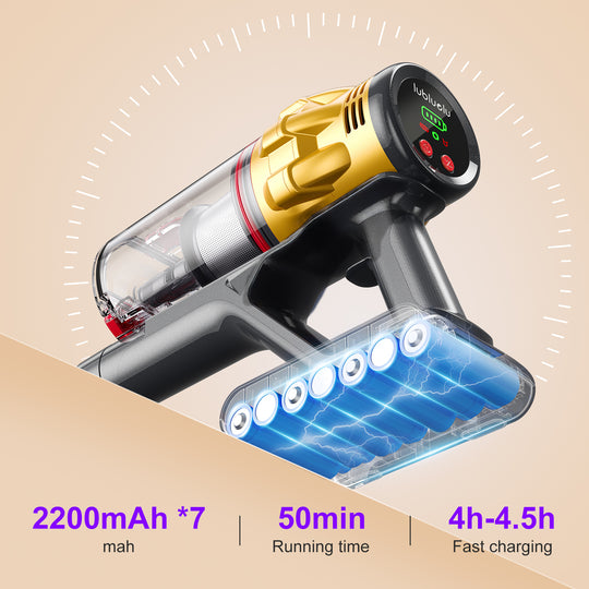 libluele vacuum cleaner with charging base and battery information